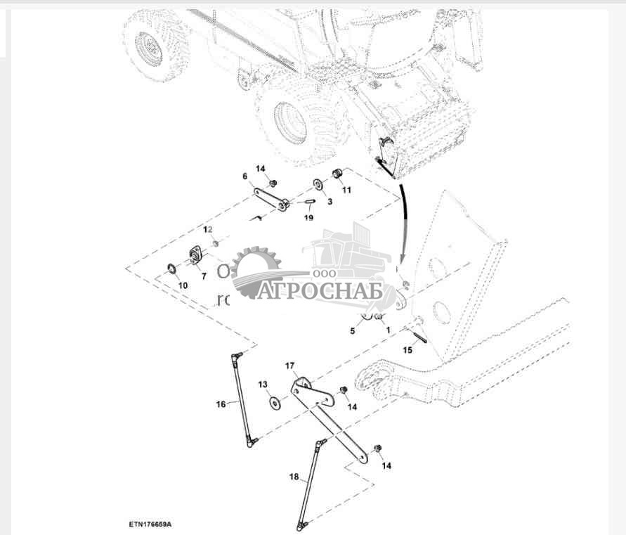Механические детали, датчик положения наклона жатки, HillMaster™ 